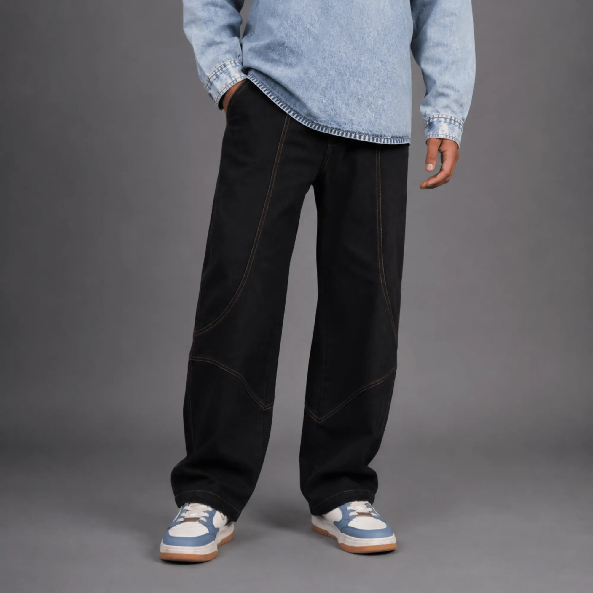 Pannelled Baggy Pants